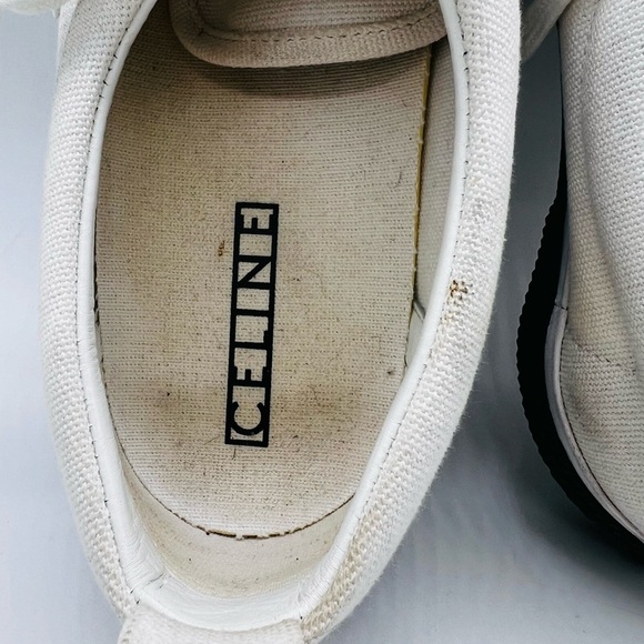 Celine Paris Classic White Canvas Sneakers with Hunter Green soles size 8 - Picture 15 of 15